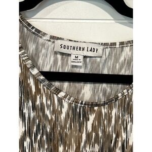 Southern Lady Short‎ Sleeve Top Sz Medium Brown Black